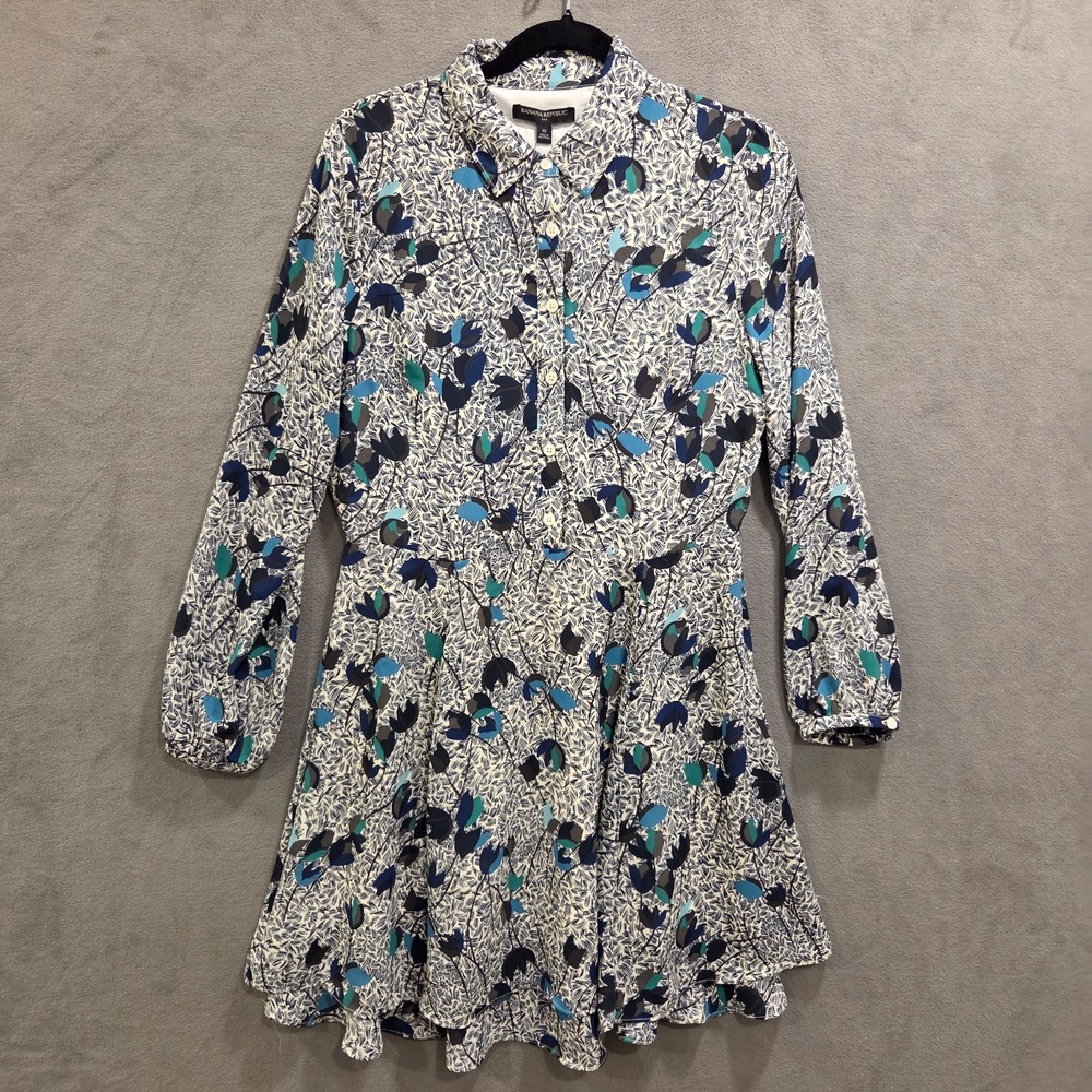 NWT Banana Republic Floral Dress Women's Size 10 Artsy‎ Lined Ruffle Office